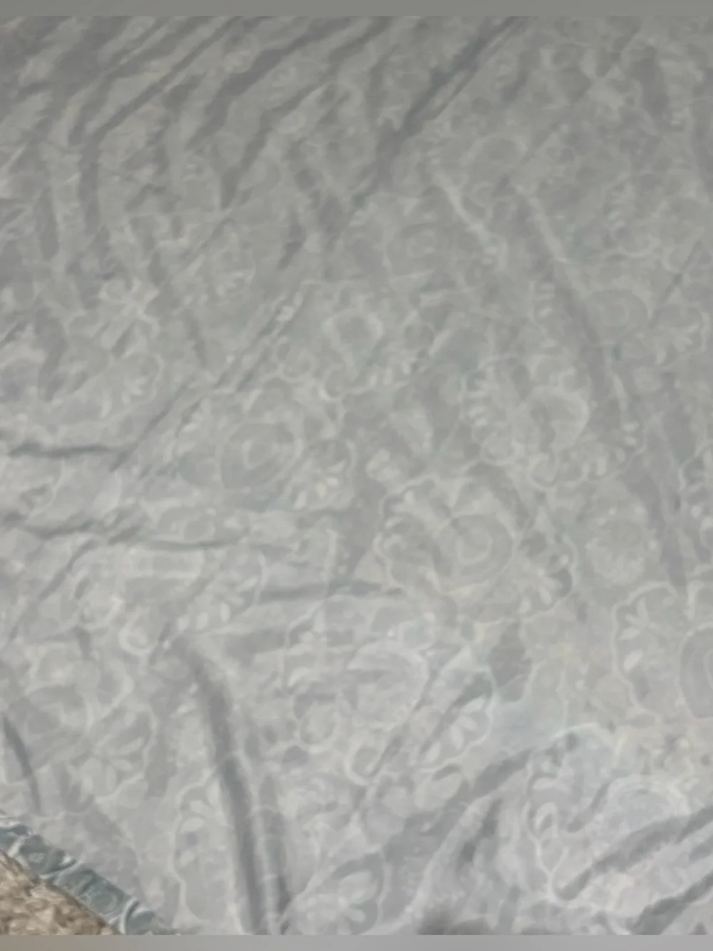 Mainstay Shower Curtain Elegant Paisley in Gray Light Teal & White 71” 68” Silky